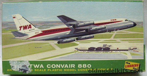 Lindberg 1/189 Convair 880 TWA Jetliner, 409-50 plastic model kit